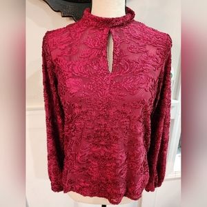 CALLIGRAPHIE VELOUR floral design blouse